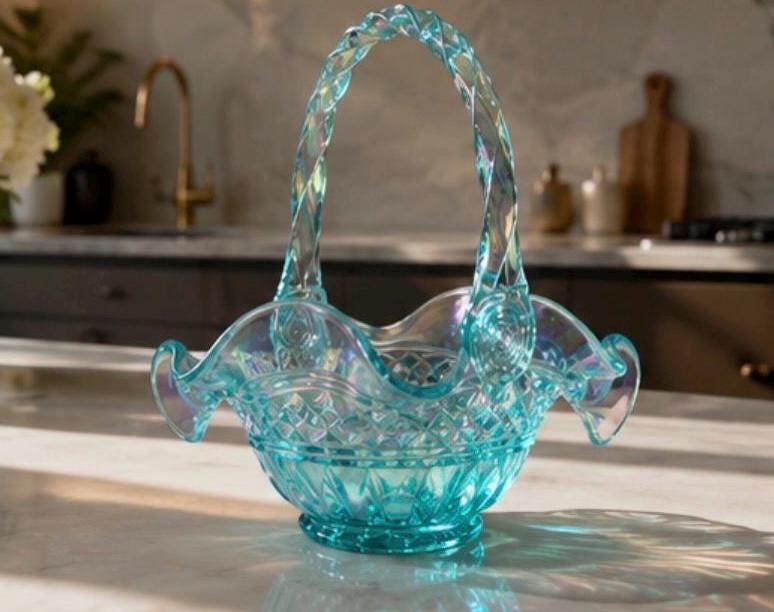 Blue Fenton Baskets With Handles - Etsy