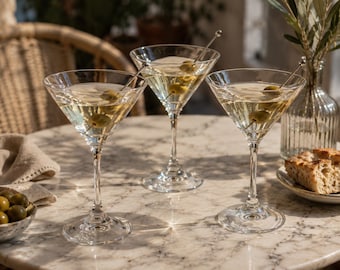 Beautiful Marquis by Waterford Brookside Martini Glasses – Set of 3