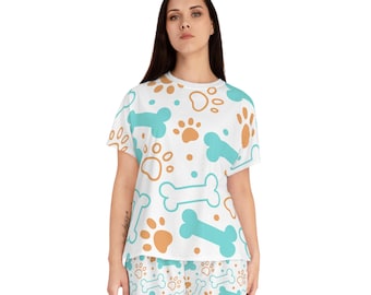 Dog Bones and Paw Prints Pajama Set