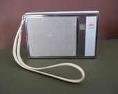 Toshiba Transistor Radio Model 6P-35, Vintage Radio, Tokyo Shibaura Electric Co, Made in Japan, Radio Works with Original Strap and Case