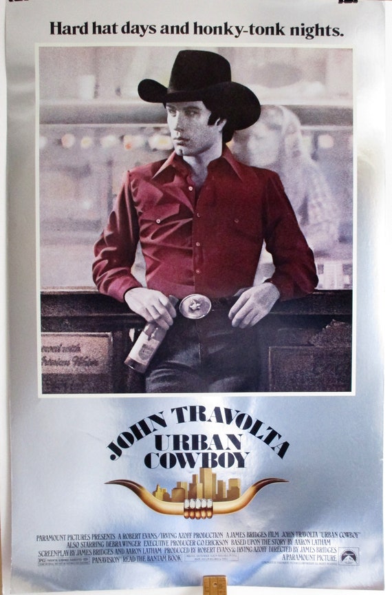 URBAN COWBOY vintage movie poster JOHN TRAVOLTA western rugged PRIZED 24X36