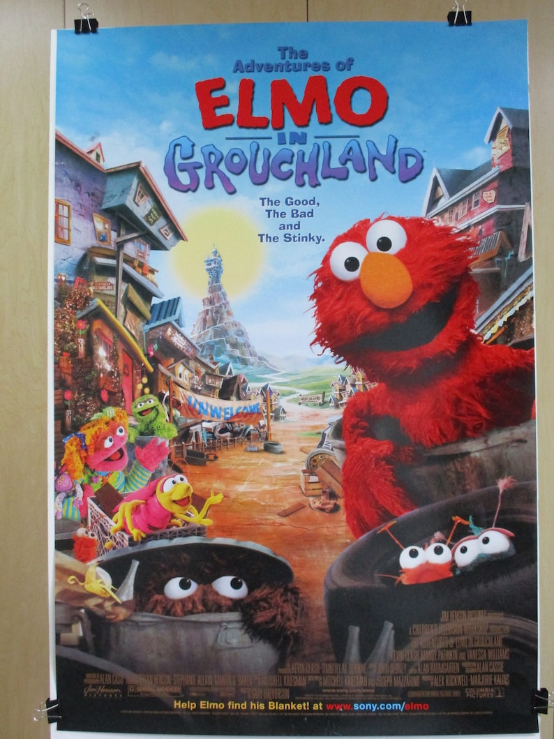 Oscar the Grouch Sesame Street ELMO in GROUCHLAND Kids Cinema Theater Decor 1999 Original DS 27x40 Movie Poster Muppets