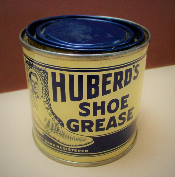 Huberd S Shoe Grease 7oz Can Vintage Tin Collectible Etsy