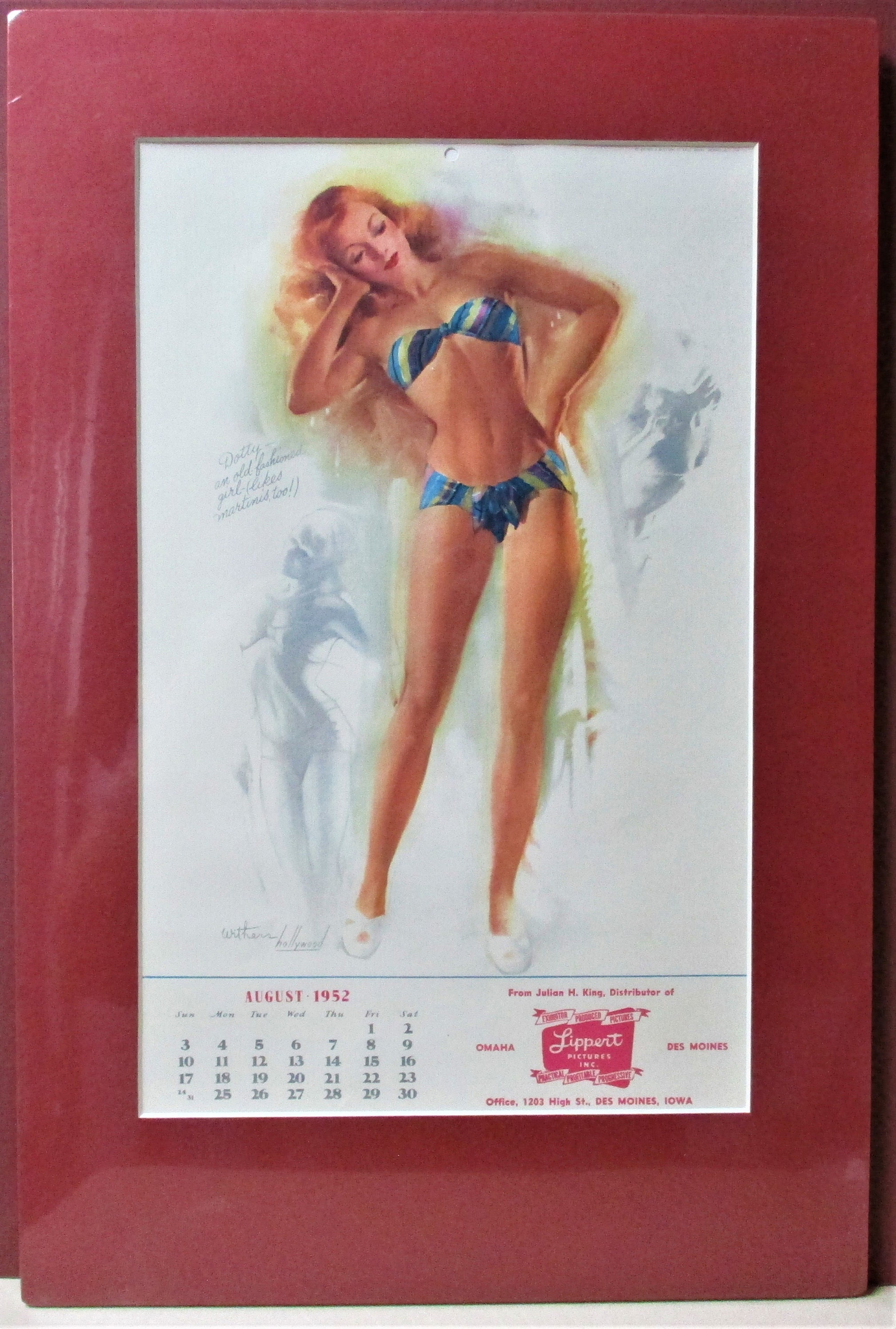 August 1952 Pin-up Page Ted Withers Art Dottie an picture