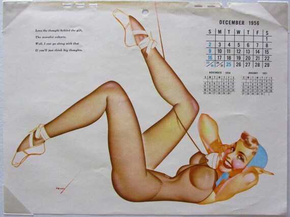 Old Poster reproduction Vintage 1947 Pin up Calendar