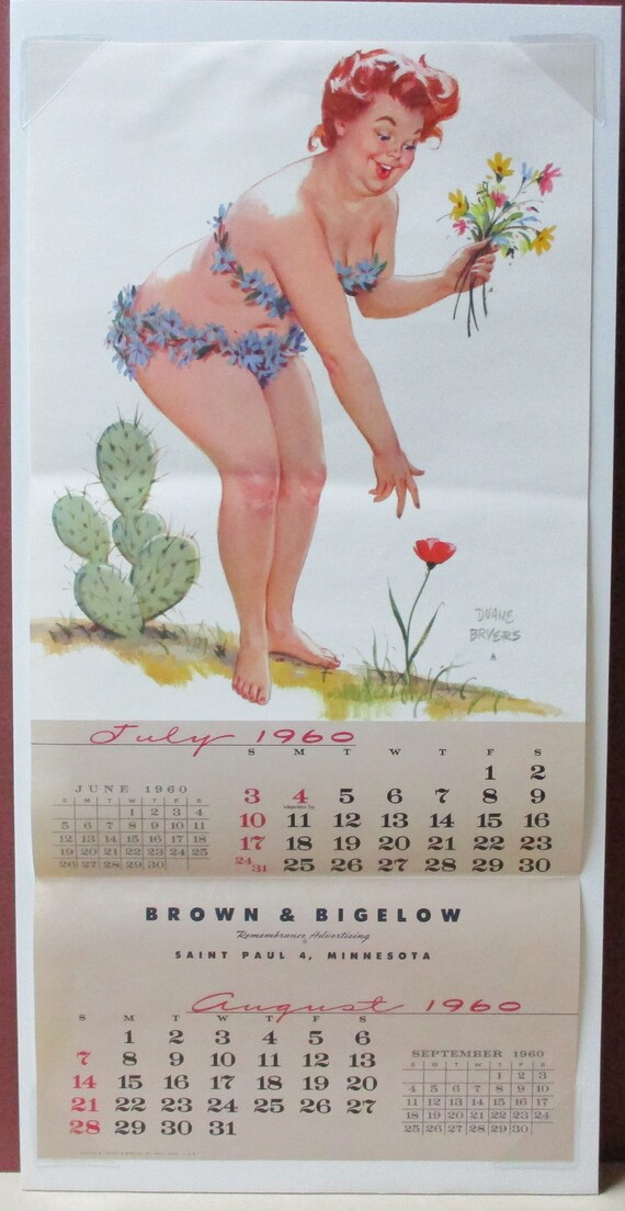 July/august 1960 Pin-up Page, Duane Bryers Hilda, Calendar Girl, Vintage  Pinup, Petty Girl, Varga, Cactus and Flowers - Etsy Sweden