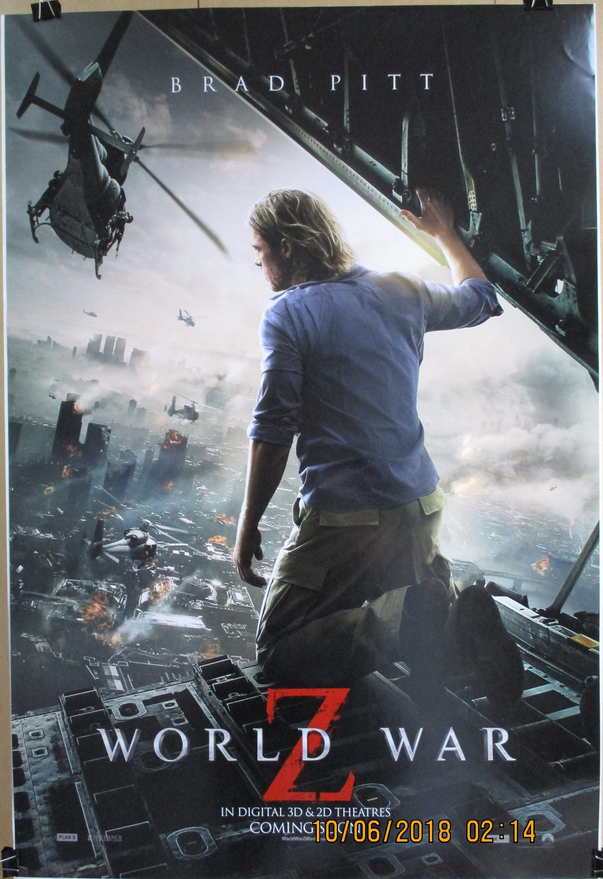 WORLD WAR Z MOVIE POSTER 2 Sided ORIGINAL INTL 27x40 BRAD PITT