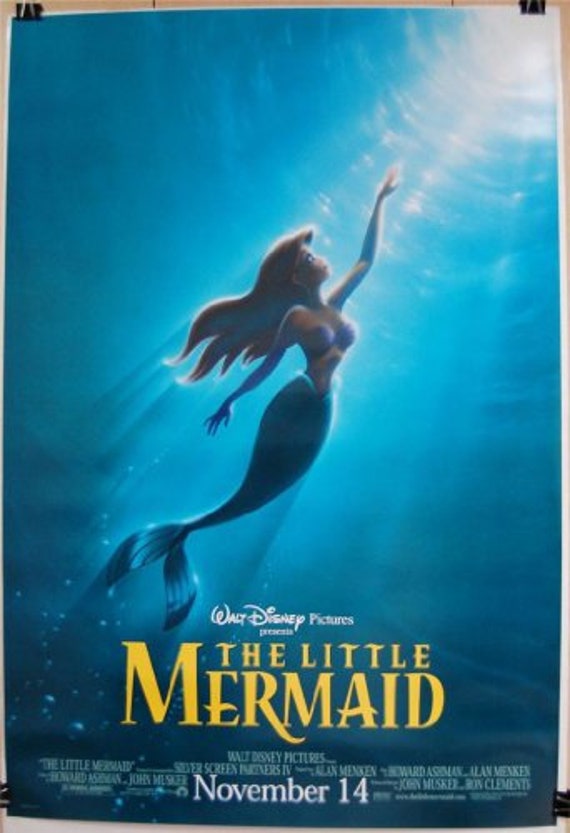 THE LITTLE MERMAID Original Movie Poster Disney Animated Etsy