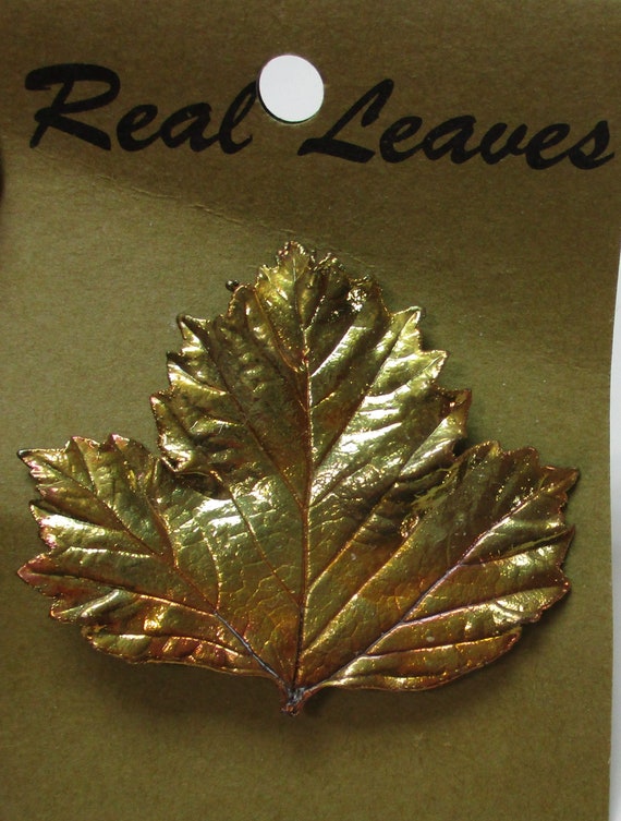 Real Leaves Copper Dipped Leaf Brooch Pin, Leaf Br