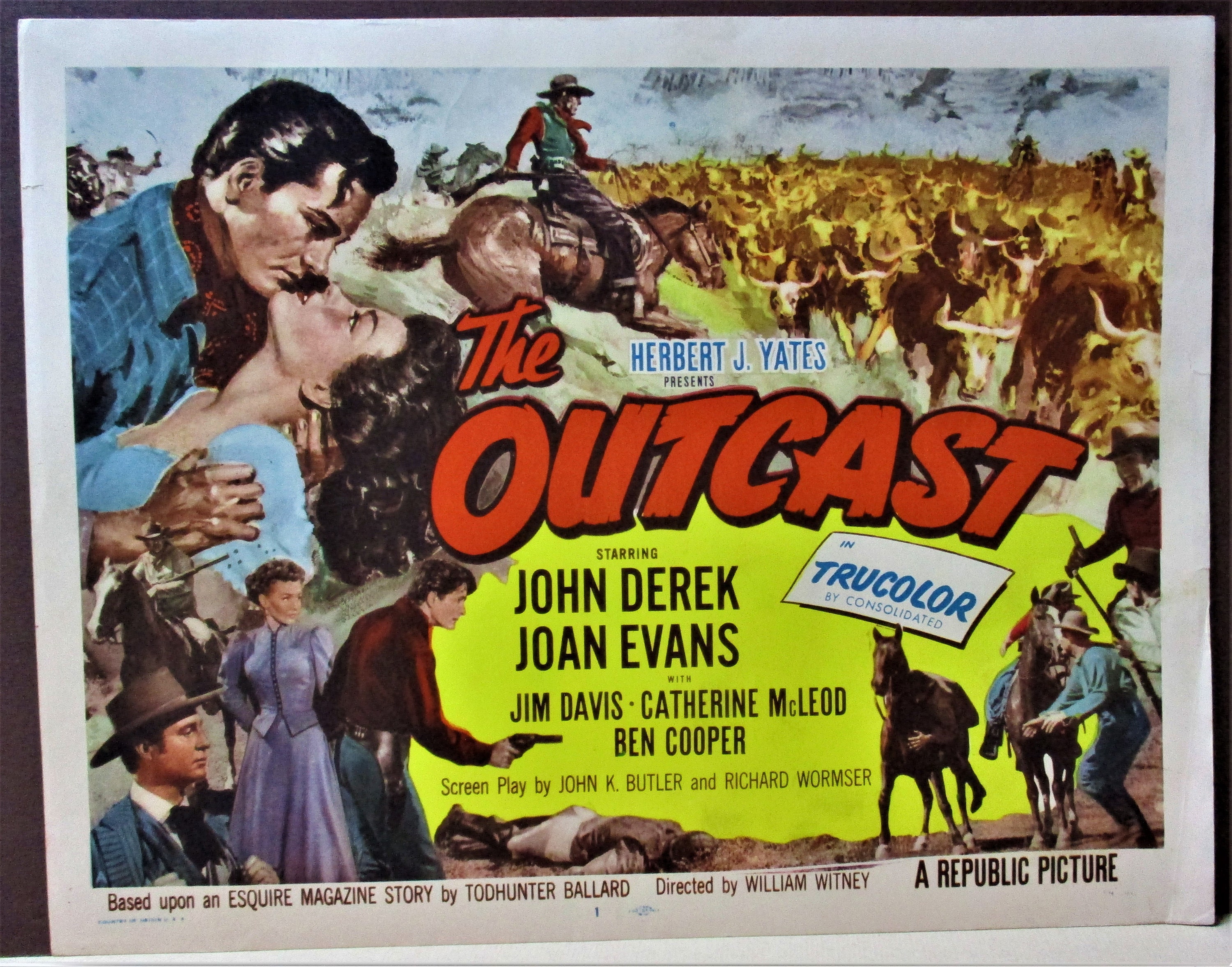 The OUTCAST, 1954 Original Lobby Card Set of Eight 11X14