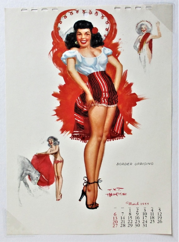 6 1940's or 50's  Vintage Vargas Style Risque Postcards Mint Condition FREE SHIP 