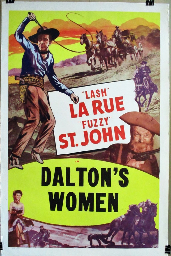 /"Lash/" Larue Cult Western movie poster 19x36 inches King of the Bullwhip 1950