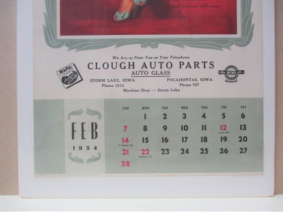 EARL MORAN PINUP, February 1954, an Extra Edition, Calendar Girl, Vintage  Pin-up, Petty Girl, Varga, Clough Auto Parts, Pocahontas Iowa - Etsy New  Zealand