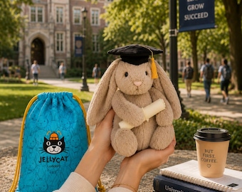 Jellycat Imitation Bashful Bunny Graduation Plush Class of 2026 Graduate Gift, Graduation Keepsake Rabbit