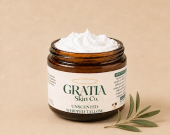 Grass-Fed Whipped Beef Tallow Balm | Unscented | Pure Natural Moisturizer for Sensitive, Eczema & Dry Skin | Fragrance-Free | Small Batch