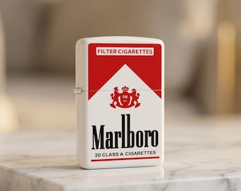 Zapalniczka Marlboro Vintage, wciąż nowa i nieużywana, kolekcjonerska zapalniczka kieszonkowa, rzadki prezent Tobaccoriana