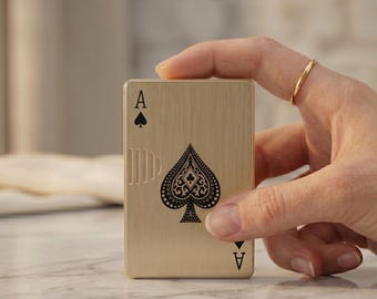 Vintage Playing Card Lighter Metal Pocket Lighter Ace Spade Design
