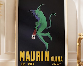 Vintage Original 1920 Maurin Quina Le Puy France Poster Alcohol Ad