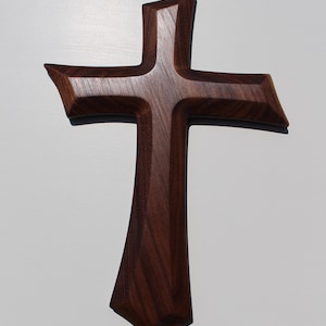 Wood wall hanging cross - Walnut wood