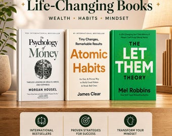 Self-Improvement Book Set of 3 | Atomic Habits Psychology of Money Let Them Theory