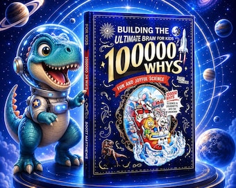 Libro de ciencia para niños "100 000 porqués": Libro de aprendizaje sobre dinosaurios espaciales para niños curiosos.