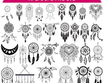 Dreamcatcher SVG Bundle:  Boho Feather Cut Files (Commercial Use, Instant Download)
