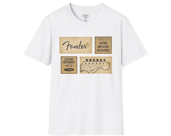 Fender Vintage Ads T-Shirt | Guitar Amp Accessories Graphic