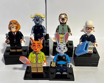 Zootopia 2 cartoon animal figure mini blocks character lot fox rabbit sloth lion sheep longhorn bull