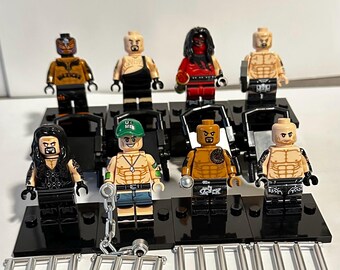 8 Wrestler Wwe mini Block Figuren mit Zubehör Spielzeug