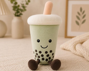 Boba Tea Plush Toy, Cute Bubble Tea Plushie, Kawaii Drink Plush, Soft Stuffed Animal, Milk Tea Plush, Cozy Room Decor, Gift for Boba Lovers
