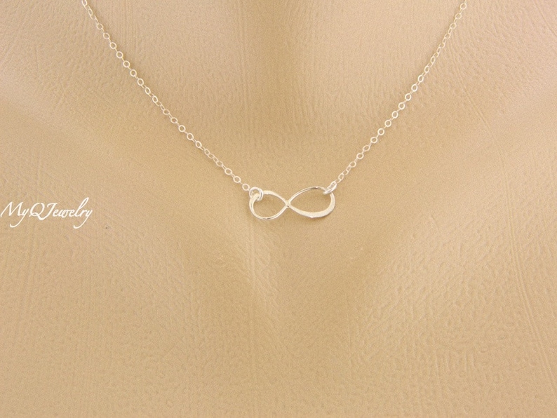 SILVER Double Infinity Necklace, Bridesmaid Necklace, Eternity Necklace