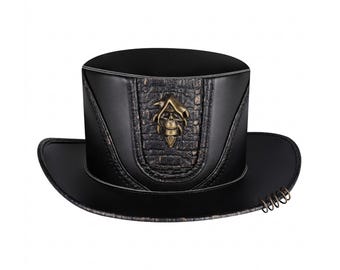 Plague Doctor Hat , Handmade Medieval Hat -Top Hat, Vampire Hunter hat ,Steampunk Hat
