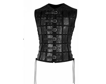 Leather Armor ,Men's Medieval Armor, Larp Armor, SCA Leather Shoulders, Chest Armor
