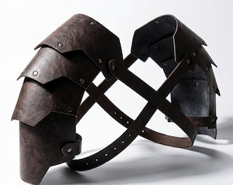 Leather Armor ,Men's Medieval Armor, Larp Cosplay Clothes, SCA Shoulders