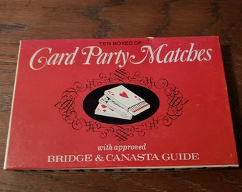 Vintage Playing Card Themed Match Boxes with Wooden Matches Card Party Matches - Game Rules Not Included Set of 10 Match Boxes