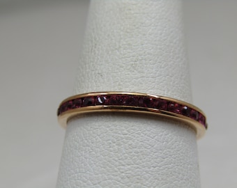 Joan River's Ruby Red Anniversary Band, Sz. 9.25, 3mm wide