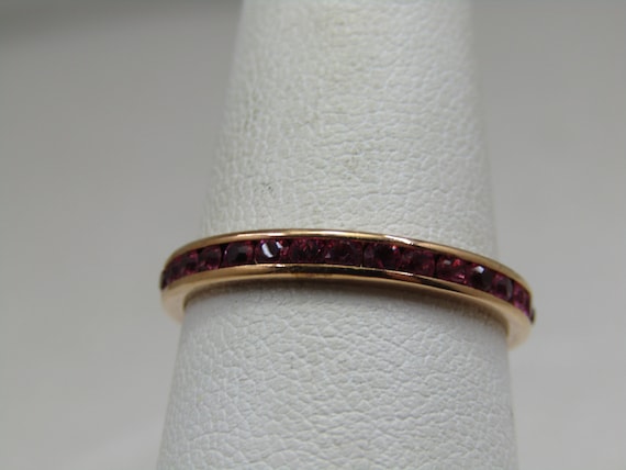 Joan River's Ruby Red Anniversary Band, Sz. 9.25, 3mm wide