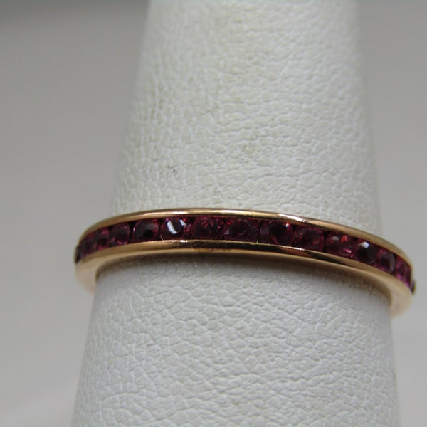 Joan River's Ruby Red Anniversary Band, Sz. 9.25, 3mm wide