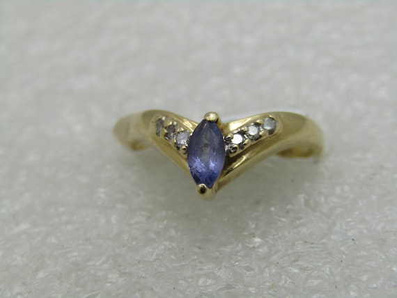 14kt Tanzanite Diamond Ring, Sz. 4, Royal Jewelry Manufacturing, RJM