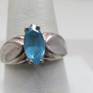 Vintage Sterling Blue Topaz Ring, Sz. 10.5, Signed HAN image 1