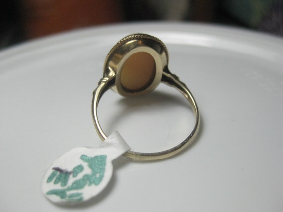 Vintage 14kt Cameo Ring, Victorian, 1800's to ear… - image 3
