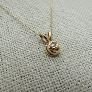 Vintage 14kt Diamond Love Knot Necklace, 16&quot;, Zales (LET)