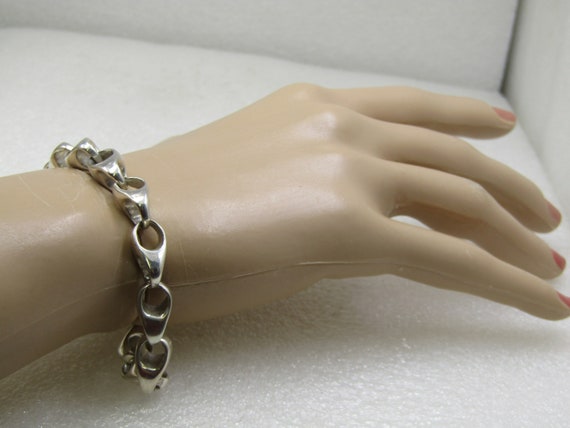 Vintage Men's Heavy Sterling Silver Bracelet, 9.5" - image 6