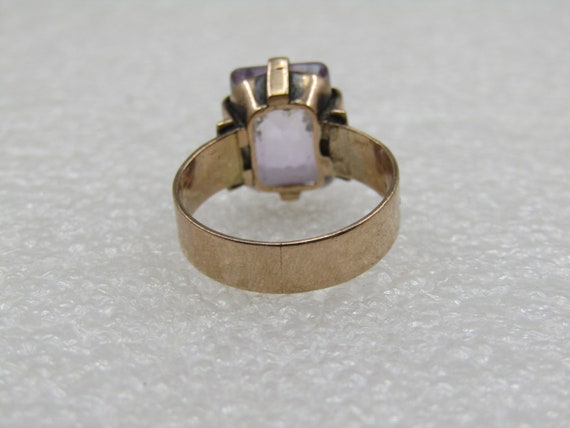 Victorian 9kt Yellow Gold Amethyst Ring, Sz. 6.75… - image 7