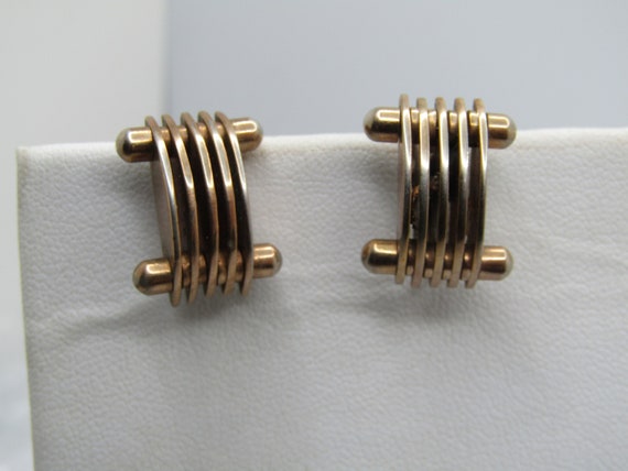 Vintage 10kt G.F. Mod Screwback Earrings, 1950's