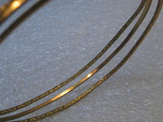 Art Deco Stackable Bangle Bracelets, 7.25", Stamp… - image 4