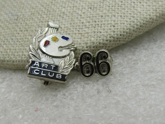 Vintage Sterling Silver Art Club '66 Pin, signed … - image 2