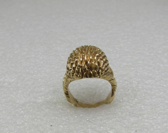 Vintage 14kt Domed Textured Ring, Sz. 6.25, Appx. 10.82 gr. 1980