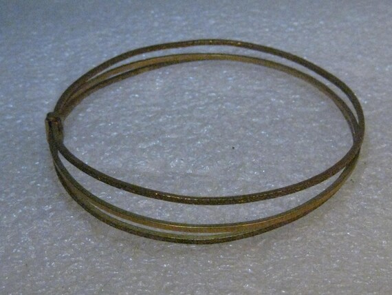 Art Deco Stackable Bangle Bracelets, 7.25", Stamped Design, 1940's, Set of 3