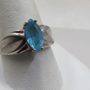 Vintage Sterling Blue Topaz Ring, Sz. 10.5, Signed HAN image 2